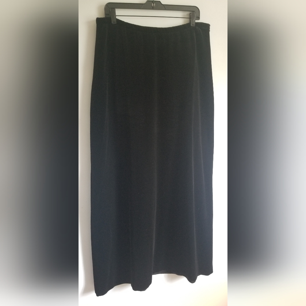 Women's Miss Accent Act III black long velvet skirt SzXL elastic waist - Picture 11 of 12